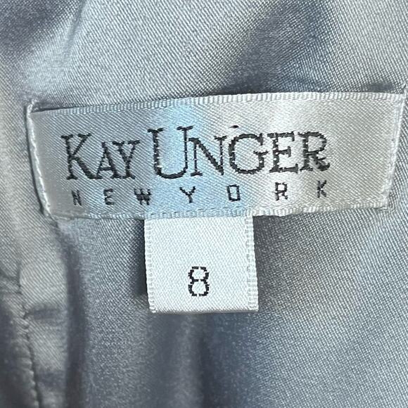 KAY UNGER metallic tweed & lace cocktail party dress size 8 black/silver holiday - Picture 4 of 6